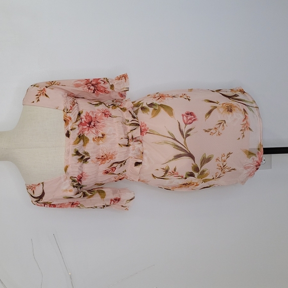 Derek Heart Pink Floral Dress SZ L - Picture 5 of 10